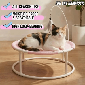 OUTOPEN Breathable Cat Elevated Bed Elevated Frame Round Pet Camping Bed Pet Supplies Washable Cat Sofa Bed All Season