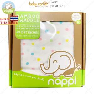 Khăn Đa Năng Sợi Tre NAPPI 120x120cm Hộp 1 Cái Cho Bé Từ Sơ Sinh