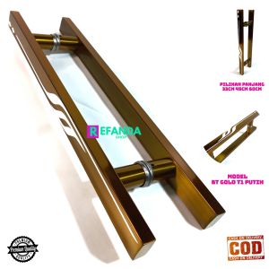 gagang handle tarikan pegangan pintu rumah minimalis model baut tembus bahan stainless pilihan panjang 33cm 45cm dan 60cm