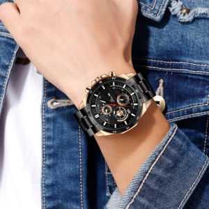 VAVAVOOM Jam Tangan Pria 100% Original Kronograf Tanggal Cowok Quartz Arloji