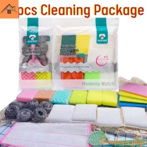 22pcs Cleaning Package Kitchen Counter Cleaning Tools Sponges Scrubs and Bottle Cleaner