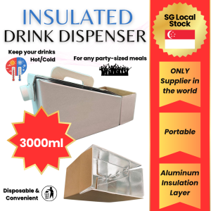🔥SG SELLER🔥 3000ML INSULATED Drink Dispenser with Handle and Thermal Bag for Hot/Cold Drinks Disposable & Portable