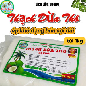 1KG THẠCH DỪA THÔ ÉP KHÔ DẠNG BÚN SỢI DÀI TẶNG KÈM HƯƠNG_LOẠI TÚI 1KG