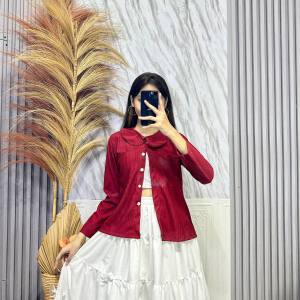 BRIEE FASHION- MARY JANE BUTTON CARDIGAN / KOREAN COLLAR KNIT KANCING VINTAGE -PN
