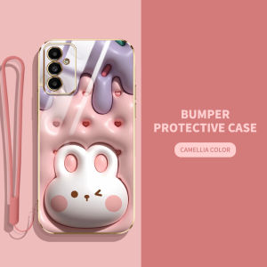 VRQR For SAMSUNG Galaxy A15 4G A15 5G M13 4G F13 4G M23 5G F23 5G M54 5G F54 5G M55 5G C55 5G 6DEdge Plating 3D Cute Animal and Plant Patterns Phone Case New Protection design (Free Lanyard)