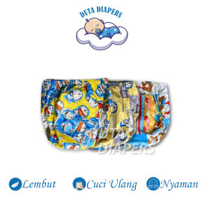 Duta Diapers Insert dan Popok Kain Bayi PAKET 3 PCS CLODY Motif CELANA Cuci Ulang