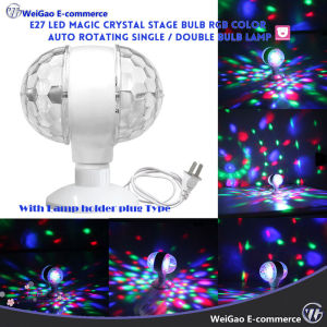 LED Magic Crystal Stage Bulb RGB Color Auto Rotating Single/Double E27 bulb lamp