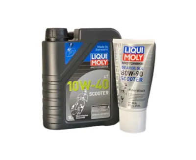 LIQUI MOLY 10W-40 SCOOTER COMBO SET WITH GEAR OIL 1 LITER 4T OIL MINYAK HITAM MOTOR AVANTIZ SOLARIZ NMAX NVX VARIO ICON