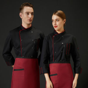 Chefs Uniform for Men Women Chefs Uniform Catering Uniform Chef Uniform for Men Women Hotel Restaurant Embroidery Chef Jacket Waiter Uniform Cooking Comfortable and Breathable Uniform