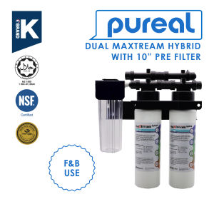 (JAKIM HALAL) Pureal 3-Stage Maxtream Hybrid Commercial Water Purifier Filter Set with 10"PRE-FILTER