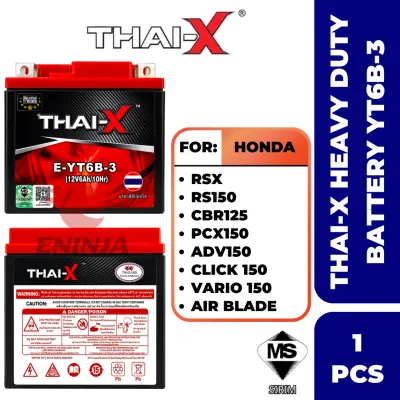 【100% ORIGINAL】THAI-X YT6B Motorcycle Battery/ Bateri Motor Sirim For Rsx/ Rs150/ Air Blade/ Adv150/ Pcx150/ Vario150