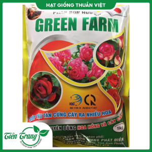 [1kg] Phân bón viên nén hữu cơ GREEN FARM siêu ra hoa - chuyên dành cho Cây ra hoa  và Cây Cảnh