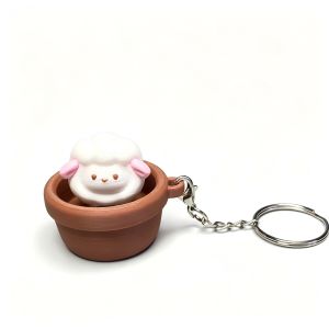 CLARON Button Press Keycap Clicker Pendant 3D Printed Key Ring Keyboard Fidgets Keychain Cartoon Animals Dog Fidget Clicker Keychain Party Favors