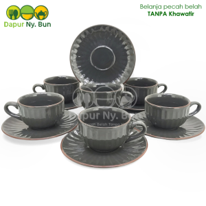 Cangkir Set Tatak Alas Ramekin Model Labu Isi 6 Pasang