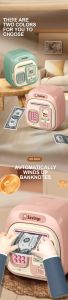 PTOUTS Fingerprint -Protected Automatic Roll-Up Savings Bank Voice Reminder Password Lock Electronic ATM Penny Bank Piggy Bank Toys Storage Box Smart Money Deposit Box Home Decoration