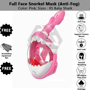 3H Topeng Menyelam Muka Penuh | 2IN1 Antifog Snorkel & Diving Mask | Dual Breather Snorkelling Mask