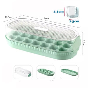 Lefang Ice Cube Tray with Lid and Bin 21 Pcs Ice Cubes Mold for Freezer Easy Release Quick Filling Without Touching
