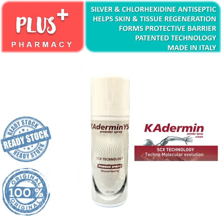 [PLUS+PLUS] Kadermin YSP Powder Spray Wound Healing ( silver ions, chlorhexidine, silica, kaolin for skin tissue barrier protection regeneration, antiseptic antimicrobial )