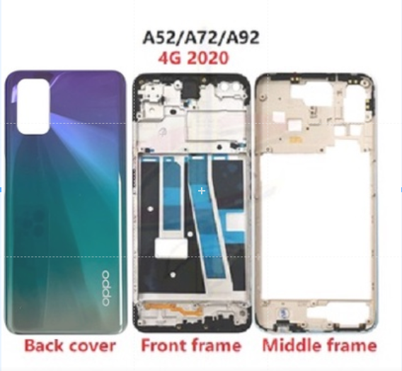 Housing Back cover for OPPO A52 A72 A92 2020 4G Front frame middle