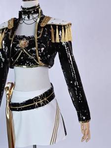 K-Pop Demon Hunters Mira black gold cosplay costume anime demon hunter Zoe stage costume Rumi cosplay wig
