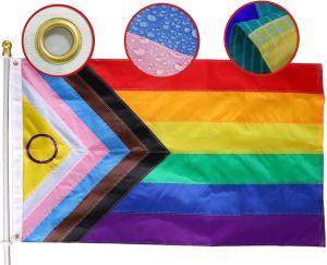Premium New Progress Pride Flag 3x5 Ft Outdoor Longest Lasting Heavy Duty Nylon 220D Sewn Stripes All Inlcusive Progressive Flags House Decoration Banner