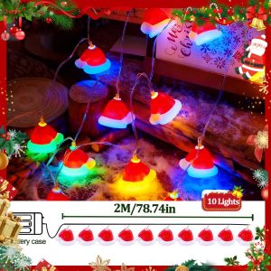 LED Christmas Lights 2M Hats/Candy/Socks Led Fairy Lights 10LED Hanging Battery powered for Tree/Christmas decoration