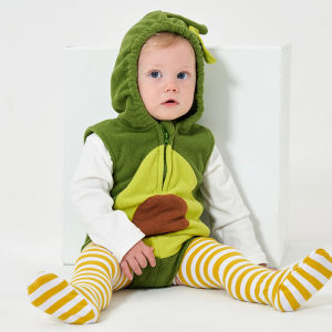 Baby Romper Xmas AvocadoLong Sleeve Warm Fur Hooded Romper Jumpsuit Clothes