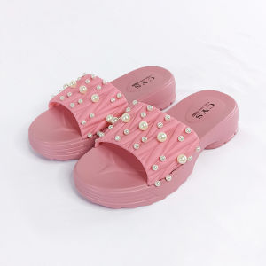 Sandal Selop Datar Wedges Wanita Brokat Kasut Kasual Perempuan Kekinian Nyaman Praktis COD SPT-86