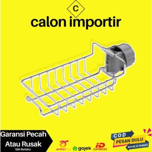 Rak Dapur Stouge Rak Gantungan Barang Keran Air Peralatan Dapur Sabun Stainless Steel Material