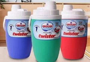 Orocan Water Jug / Tumbler Koolit Twister 1 Liter blue green red