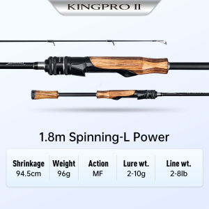 Kingdom KING PRO II Fishing Rod 2 Section Spinning and Casting 24T Carbon Fishing Travel Rod 1.8m 1.98m 2.1m Wooden Rod