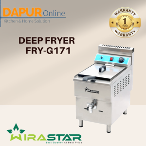 WIRASTAR Gas Deep Fryer Penggorengan Ayam Kentang Nugget Listrik Material Stainless Steel FRY-G171