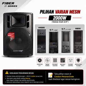 AUDIO ONE Speaker Fiber 15 inch 12 inch AKTIF / PASIF H 115 / H 112 USB BLUETOOTH SOUND SYSTEM ORIGINAL GARANSI RESMI | DM