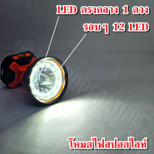 ไฟฉายคาดหัว หลอดเลเซอร์+โหมดสปอร์ตไลท์ (แสงขาว/แสงเหลือง) 4500mAh สว่างมาก