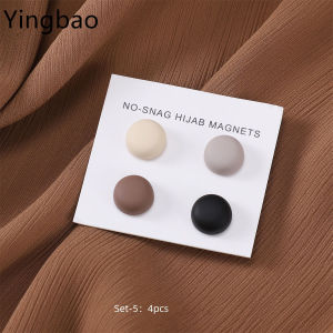 Yingbao 4 pcs Hijab Magnetic Pins Brooch Buttons for Muslin Women Hijab Clothing Dress Scarves