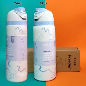 Owala chai nước 24oz/32oz Bình cách nhiệt nhiều màu sắc phiên bản giới hạn 24 giờ nóng & lạnh duy trì rò rỉ bằng chứng freesip Nắp
