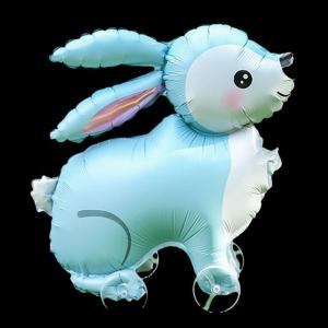 WP💓💛💖 4D Cartoon Foil Balloons Elephant Stand Walking Balloon With Wheel For Kids Birthday Party Decoration Baby Shower