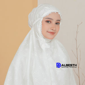 ALBESTH - Bergo Kerudung Hijab Haji Dan Umroh Katun Paris Full Bordir Mewah