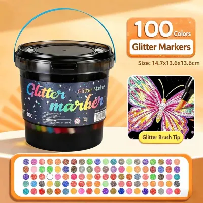 120 Color Dual Tip Glitter Metallic Outline acrylic marker set colored pen highlighter pen set coloring materials set