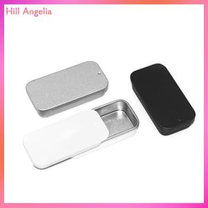 [Hill Angelia] Metal Rectangular Empty Mini Tin Box Tinplate Push Candy Cases Storage Box