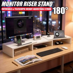 Retractable Double Desk Household Rotatable Notebook Bracket Desktop Computer Heightening rack