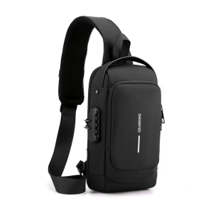 BYUEITH Men Anti-theft Lock Sling Bag Fashion Chest Pack Waterproof USB Crossbody Bag
