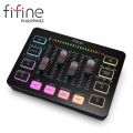 FIFINE AmpliGame SC3 Gaming Audio Mixer, Streaming RGB PC Mixer with XLR Microphone Interface,, Individual Control, Volume Fader, Mute Button, 48V Phantom Power, for Podcast/Recording/Vocal/Game Voice. 