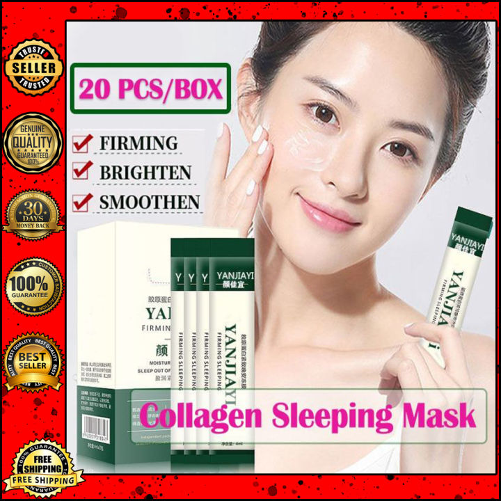 ORIGINAL 20PCS/BOX YANJIAYI COLLAGEN SLEEPING MASK HYDRATING AND ...