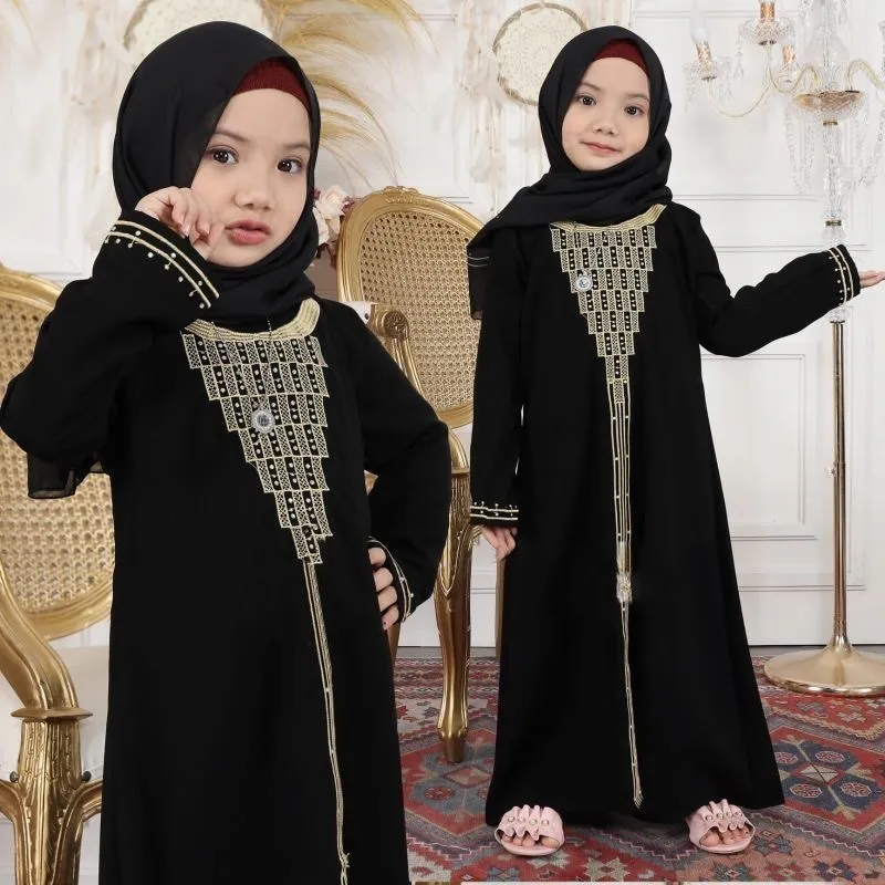 LOW PRICE HITAM Collection Of Abaya Saudi Arabia Black Embroidery Kids Kids Material Dannis Great A Lazada