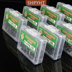[COD] SHPYHT SPORTS 100pcs Boxed Tube Maruse Hooks Black High Carbon Steel Coon And Sea Fishing Hooks With Ring And Barbed Wire