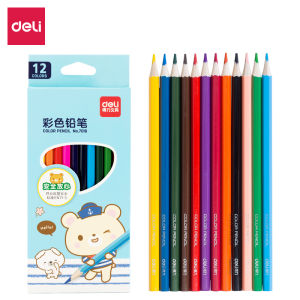Deli Coloring Pencil / Pensil Warna 12/24/36 Warna Hexagonal Oil-Based Desain Kartun 7016 701X
