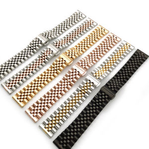 2in1 Flat Curved End Flat / Elbow Dual-purpose Strap 12 13 14 16 17 18 19 20 21 22mm Solid Stainless Steel Watch Band Replacement Double Press Butterfly Clasp Watch Strap