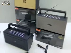 🔥IN STOCK🔥 LP V76 Solar Speaker 10W Wireless Bluetooth Speaker Good Bass FM Radio USB TF Card 1500mAh