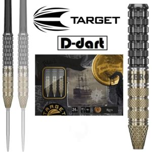 TARGET STEEL TIP DARTS - 22G BLACK MARQUE REYN (SWISS) SP 90% DART SET ORIGINAL STEEL DART